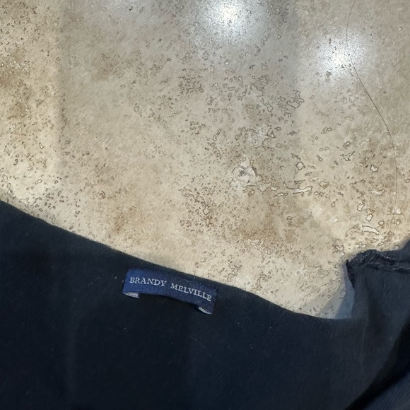 Brandy Melville black ruched v neck tee - Picture 2 of 3